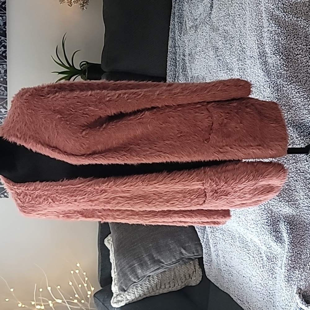 🐰 Free People Fuzzy Open Front Cardigan - Pink - Picture 3 of 15